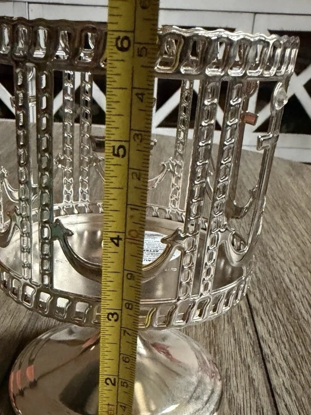 Bath & Body Works Silver 3-Wick Candle Holder Nautical Anchor Pedestal Coastal